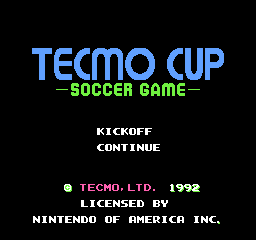 Tecmo Cup - Soccer Game (USA) Title Screen
